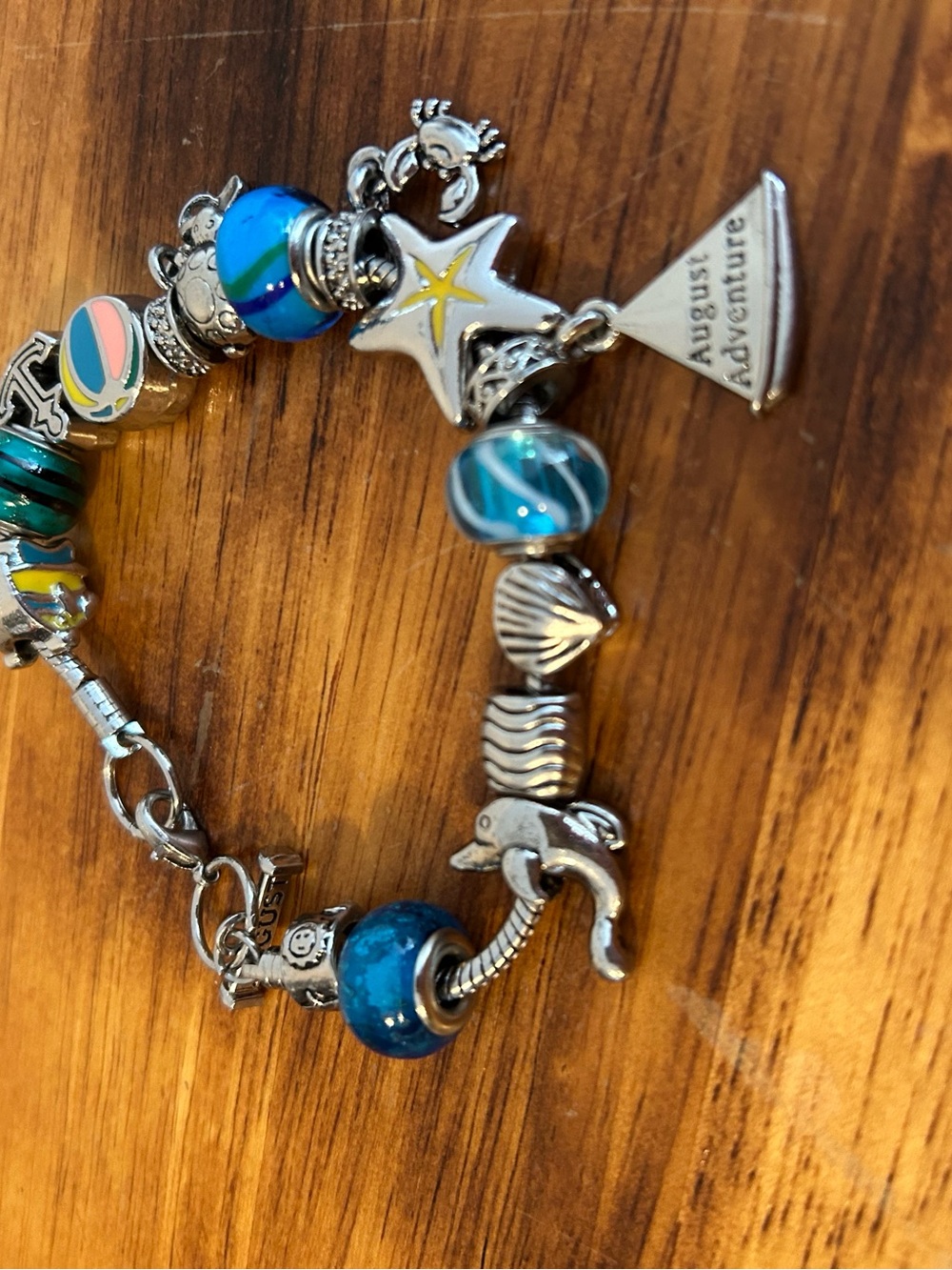 Adventures of August Blue Ocean Charm Bracelet